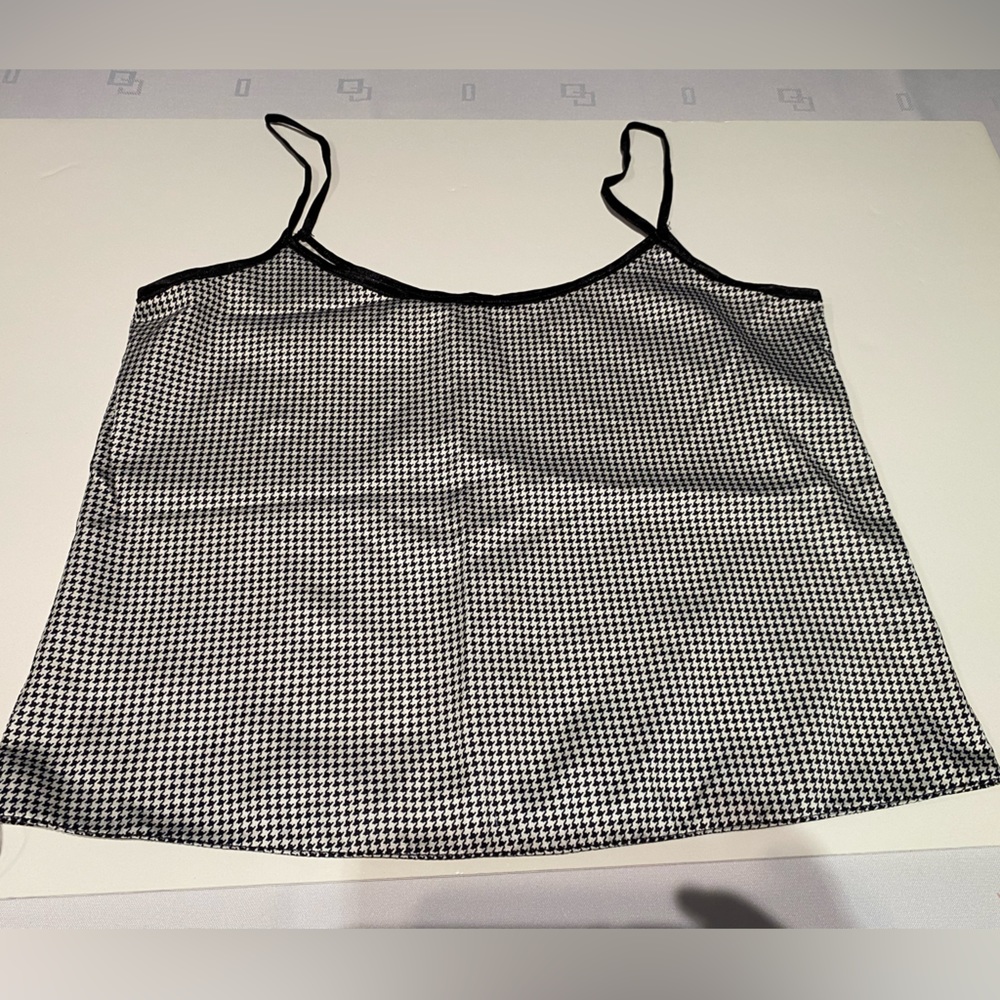 Silky black and white tank top
